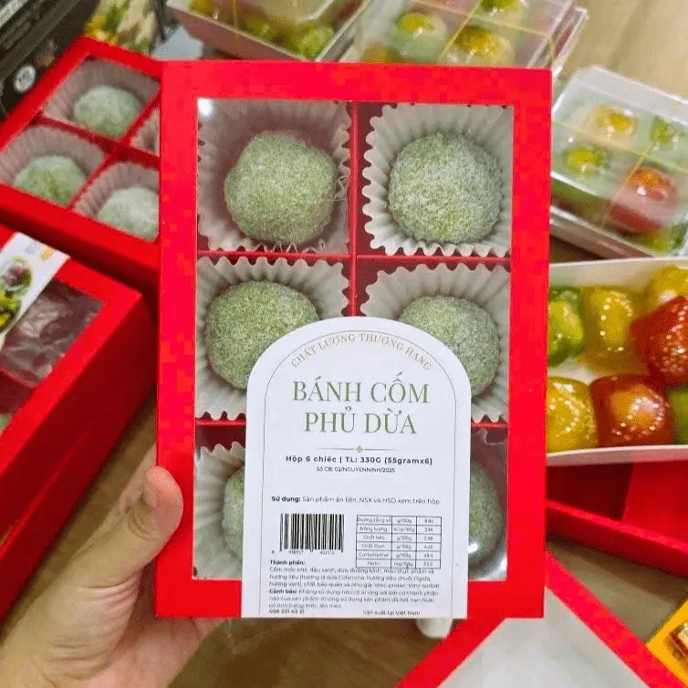 Bánh cốm phủ dừa