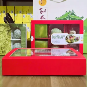 Set trà bánh cốm sen